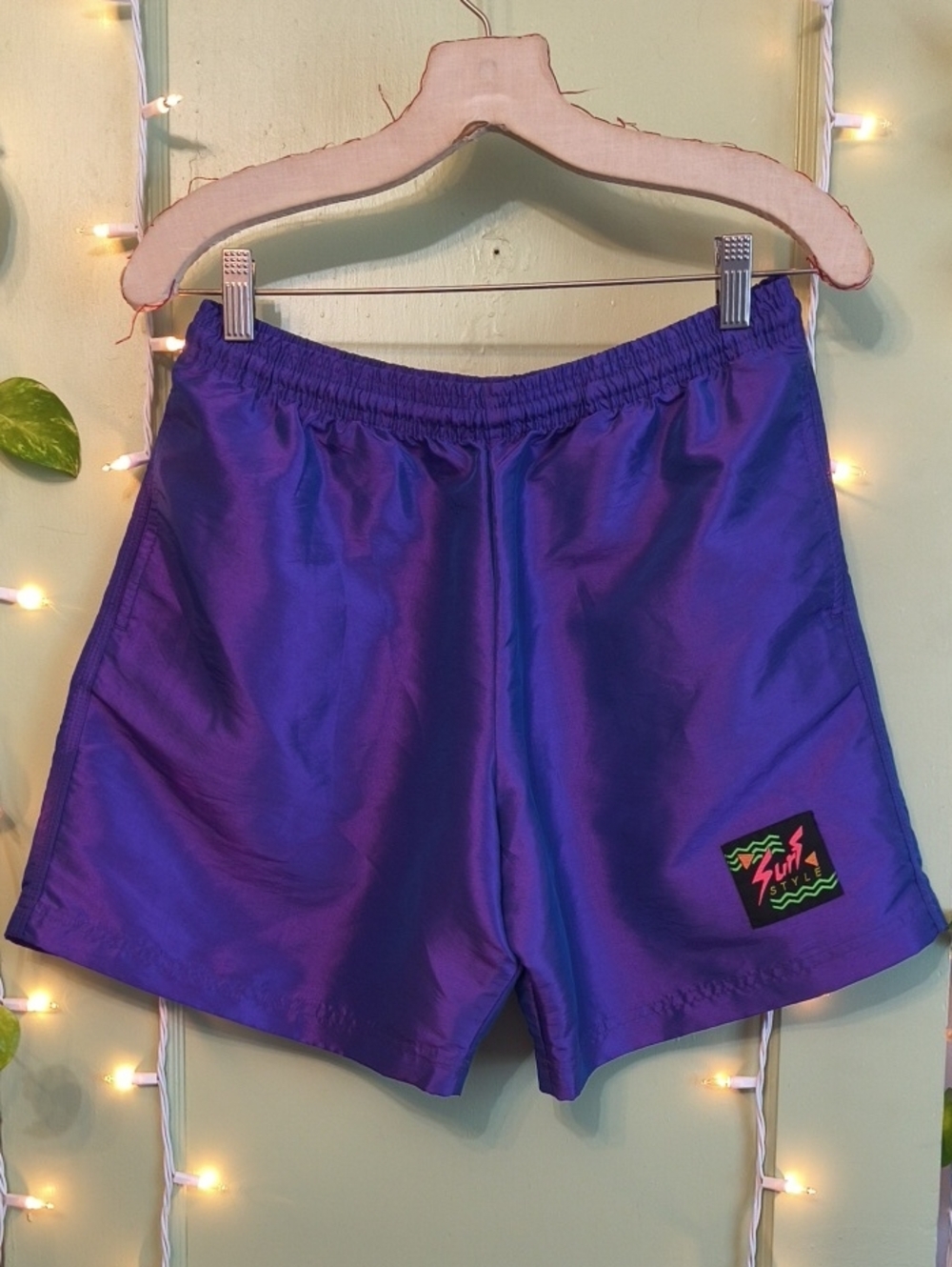 Women's Surf Style Purple Iridescent Shorts M